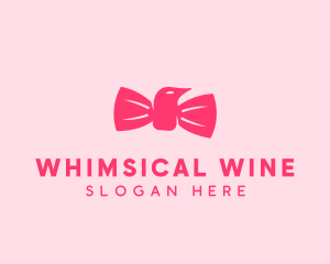 Pink Bow Tie Bird logo design