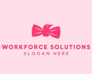 Pink Bow Tie Bird logo design