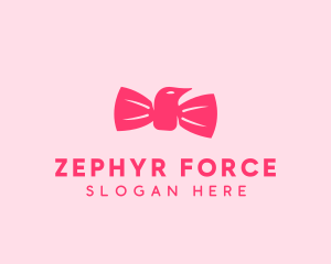 Pink Bow Tie Bird logo design