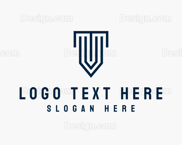 Column Shield Letter T Logo