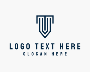 Column Shield Letter T logo