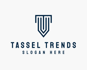 Column Shield Letter T logo design