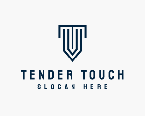 Column Shield Letter T logo design