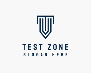 Column Shield Letter T logo design