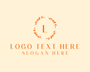 Elegant Gold Floral Wreath Logo