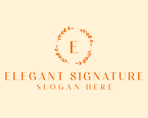 Elegant Gold Floral Wreath logo design