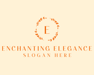 Elegant Gold Floral Wreath logo design