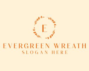 Elegant Gold Floral Wreath logo design