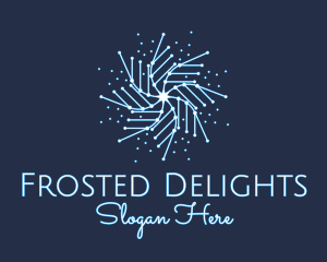 Winter Ice Snowflake  logo design