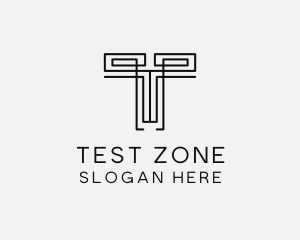 Line Maze Decor Letter T logo design