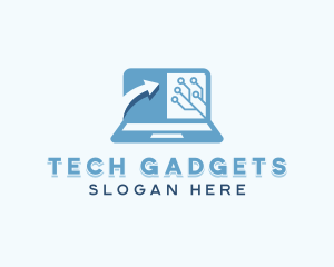 Laptop Tech Circuitry logo design