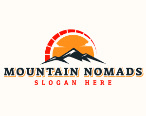 Mountain Speedometer Sunset logo design