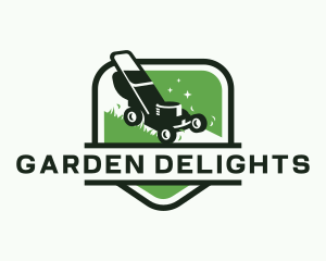 Lawn Mower Grass Cutter logo design