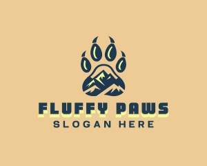 Wild Mountain Animal Paw logo design