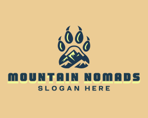 Wild Mountain Animal Paw logo design