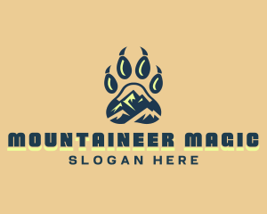 Wild Mountain Animal Paw logo design