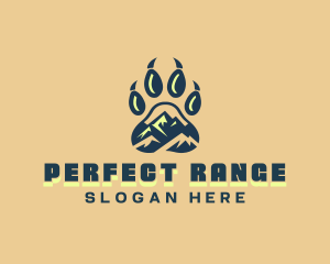 Wild Mountain Animal Paw logo design