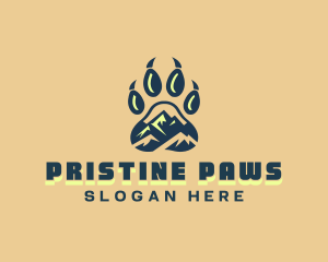 Wild Mountain Animal Paw logo design