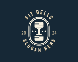 Hipster Gym Dumbbell  logo design