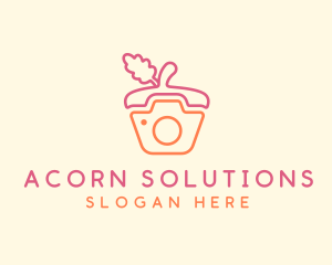 Minimalist Acorn Camera logo design