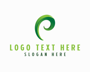 Company - Leaf Nature Letter P logo design
