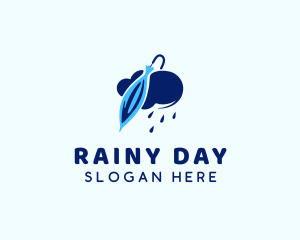 Umbrella Rain Cloud Weather logo design