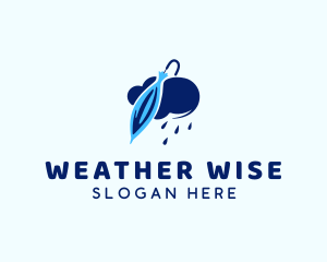 Umbrella Rain Cloud Weather logo design