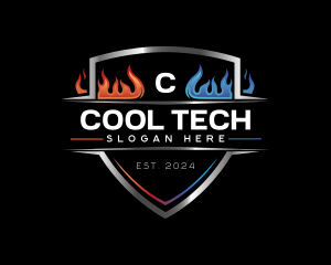 HVAC Thermal Heating Cooling logo design