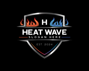 HVAC Thermal Heating Cooling logo design