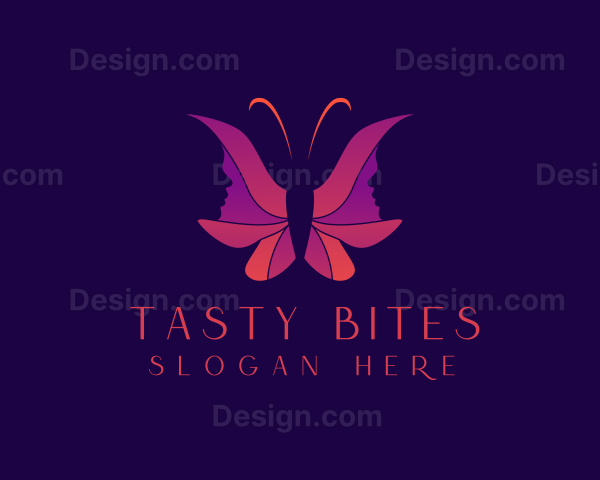 Butterfly Woman Beauty Couture Logo