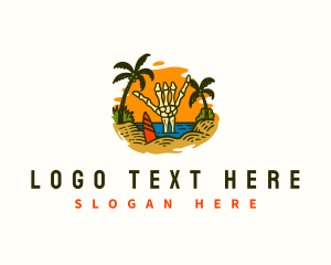 Tropical Beach Skeleton logo