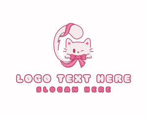 Pet Kitten Ribbon logo