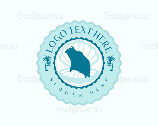 Barbuda Island Beach Logo