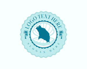 Barbuda Island Beach Logo