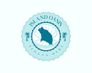 Barbuda Island Beach logo design