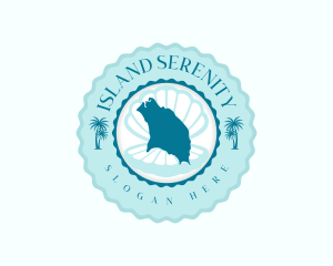 Barbuda Island Beach logo design