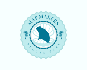 Barbuda Island Beach logo design