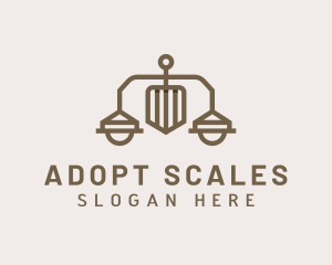 Brown Shield Law Scale logo design