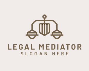 Brown Shield Law Scale logo design