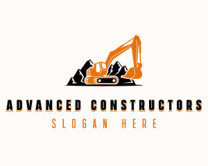 Mountain Quarry Excavator logo design