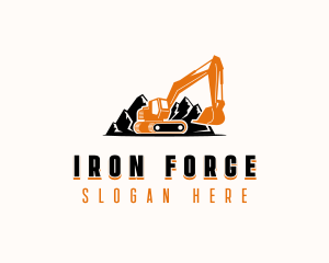 Mountain Quarry Excavator logo design