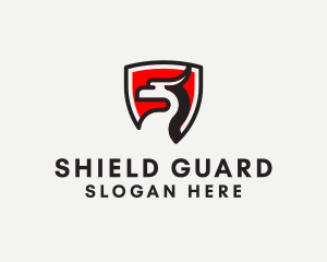 Dragon Wyvern Shield logo design