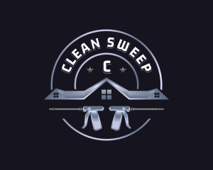 Pressure Wash Roof Cleaning logo design