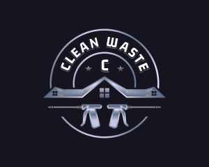 Pressure Wash Roof Cleaning logo design