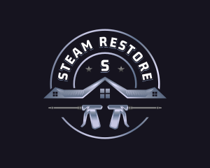 Pressure Wash Roof Cleaning logo design