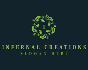 Leaves Botanical Garland logo design