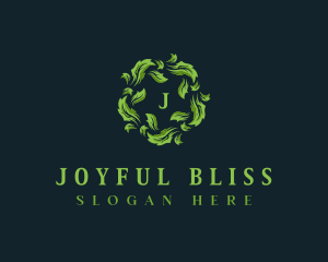 Leaves Botanical Garland logo design