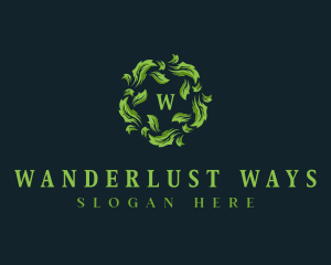 Leaves Botanical Garland logo design