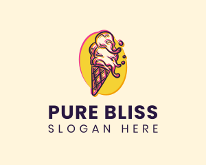 Ice Cream Glitch logo design