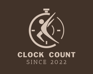 Human Clock Timer  logo design